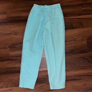 Land N Sea Pants Elastic Waist Light Blue Turquoise Womens Size 14 Vintage Blend
